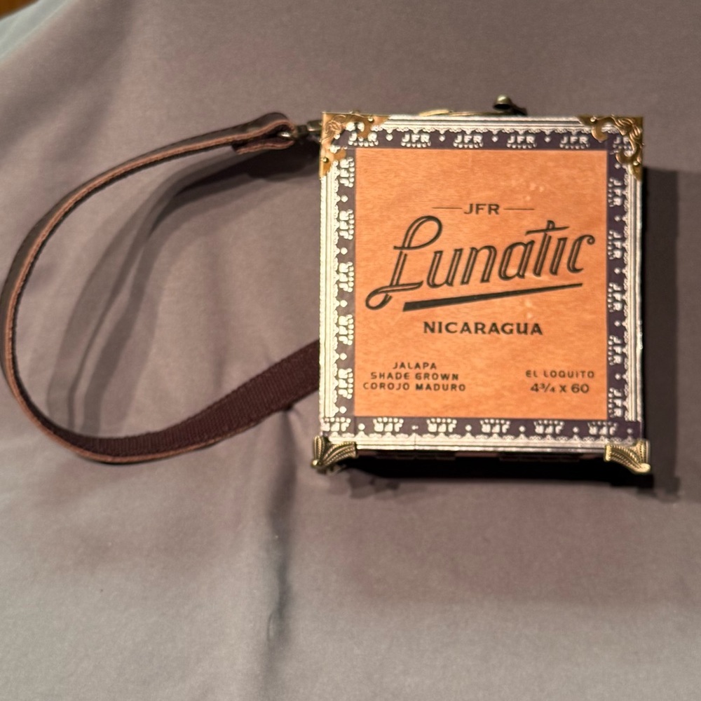 Upcycled JFR Lunatic Cigar Box Purse – Velvet Lined